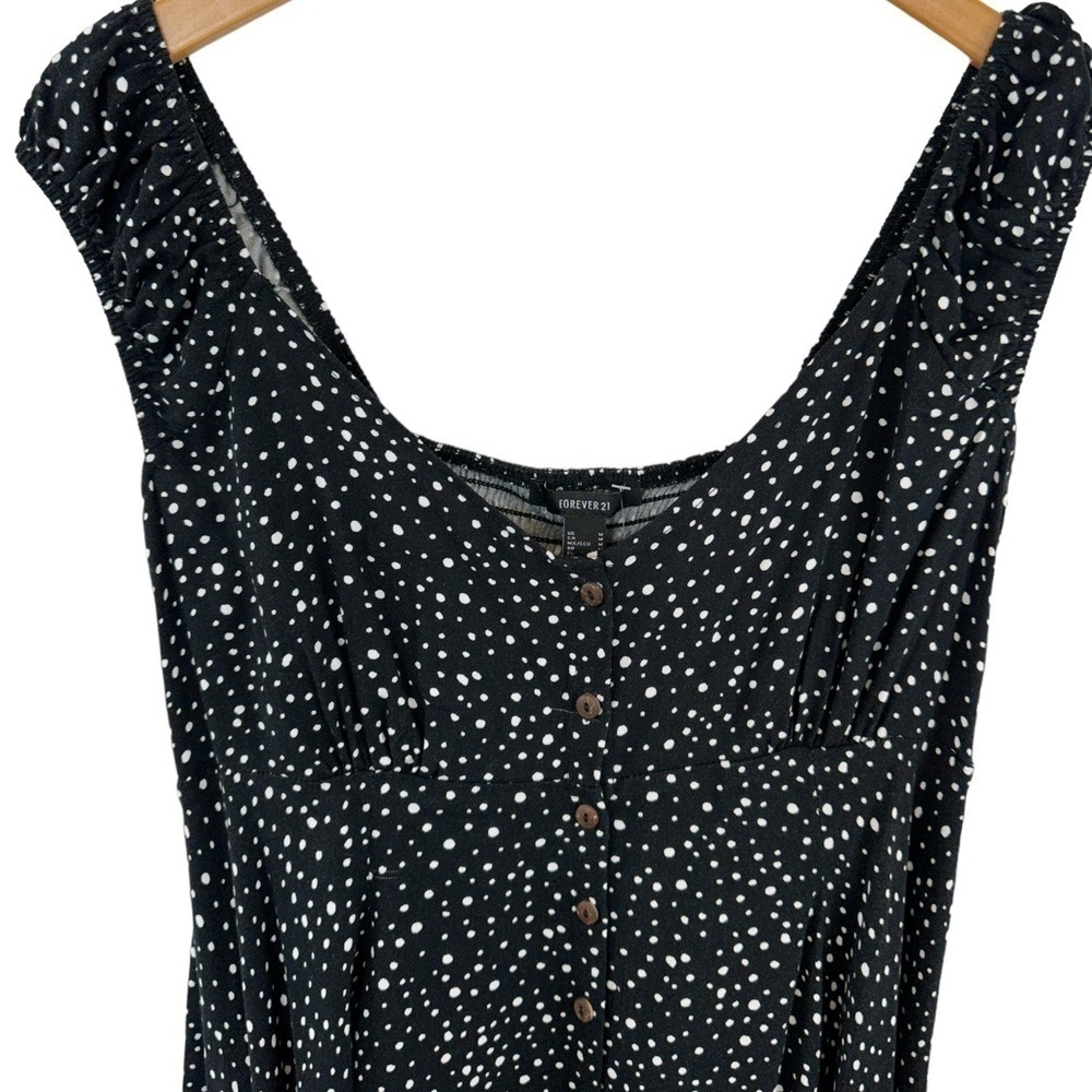 NWT Forever 21 Polka Dot Puff Sleeve Mini Dress - Picture 3 of 11
